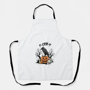 Funny Raven, F-Caw-F, Skull Raven, Gothic Crow Apron