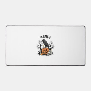 Funny Raven, F-Caw-F, Skull Raven, Gothic Crow Desk Mat
