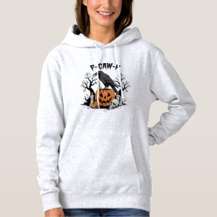 Funny Raven, F-Caw-F, Skull Raven, Gothic Crow Hoodie