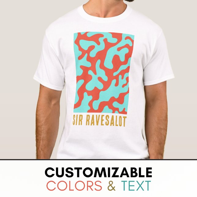 Funny Raver Colourful Coral Graphic T-Shirt (Creator Uploaded)