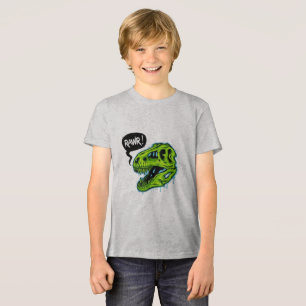 Funny RAWR T-Rex Boys' T-Shirt - Green Dinosaur Tri-Blend Shirt