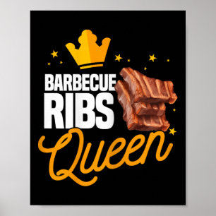 Funny Rbecue Ribs Queen Bbq Meat Season Matching F Poster