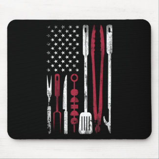 Funny Rbecue Smoke Us Flag July 4th Of Bbq Tools G Mouse Pad