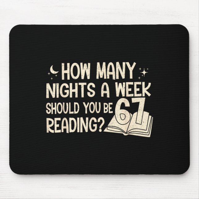 Funny Reading 67 Six Seven Meme Englieacher Book L Mouse Pad (Front)