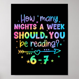 Funny Reading 67 Teacher Six Seven Reading 6 7 Boo Poster