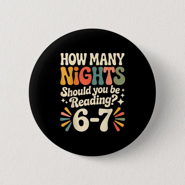 Funny Reading 6 7 Six Seven Meme Englieacher Book  6 Cm Round Badge (Front)