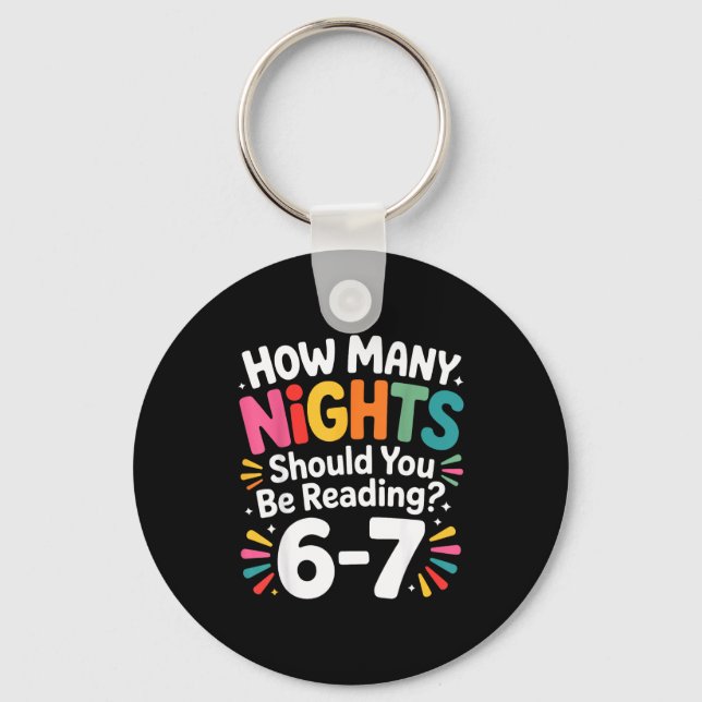 Funny Reading 6 7 Six Seven Meme Englieacher Book  Key Ring (Front)