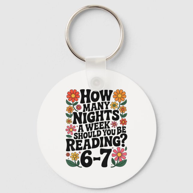 Funny Reading 6 7 Six Seven Meme Englieacher Book  Key Ring (Front)