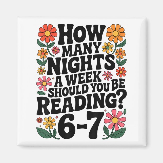 Funny Reading 6 7 Six Seven Meme Englieacher Book  Magnet (Front)
