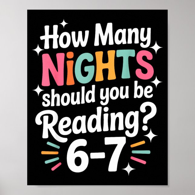 Funny Reading 6 7 Six Seven Meme Englieacher Book  Poster (Front)
