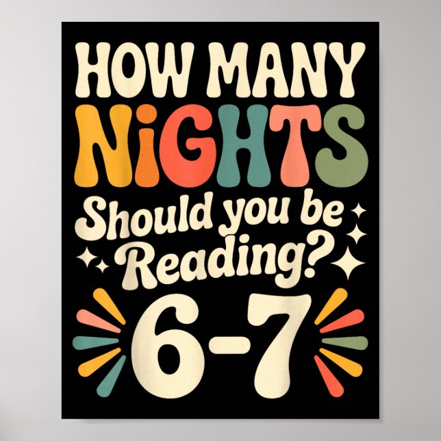 Funny Reading 6 7 Six Seven Meme Englieacher Book  Poster (Front)