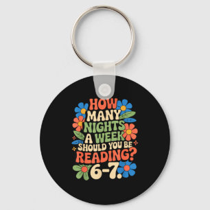 Funny Reading Book Teacher 67 Six Seven Meme Key Ring