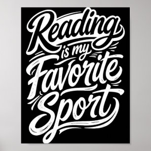 Funny reading is favourite sport for librarian poster