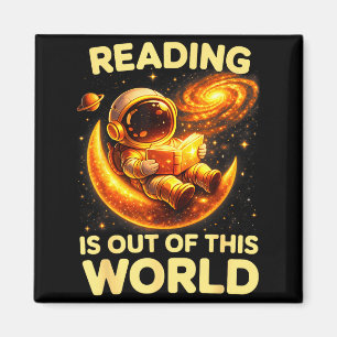 Funny reading is out of this world space books magnet