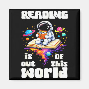 Funny reading is out of this world space cute magnet