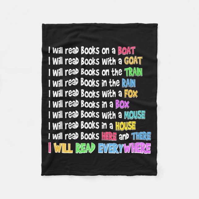 Funny reading lover will read book everywhere fleece blanket (Front)