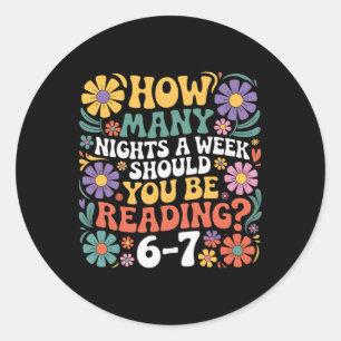 Funny Reading Six Seven Meme Book Lover 67 Teacher Classic Round Sticker