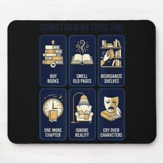 Funny reading things do in spare time bookworm mouse pad