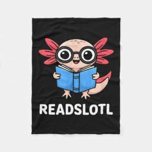 Funny readsolotl axolotl cartoon glasses book  fleece blanket