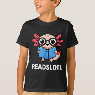 Funny readsolotl axolotl cartoon glasses book T-Shirt