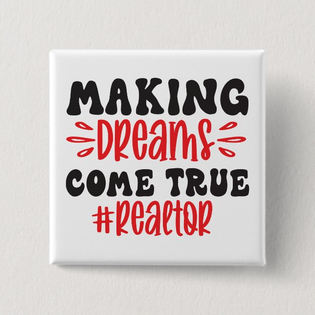 Funny Real Estate Agent Gift Home Broker Realtor   15 Cm Square Badge (Front)