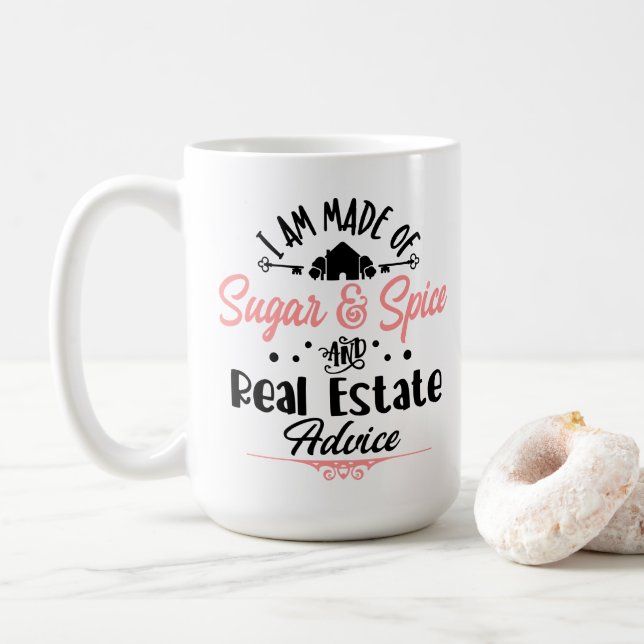Funny Real Estate Agent Gift Home Broker Realtor Coffee Mug (With Donut)