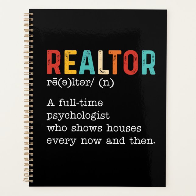 Funny Real Estate Agent Realtor Job Description Planner (Front)