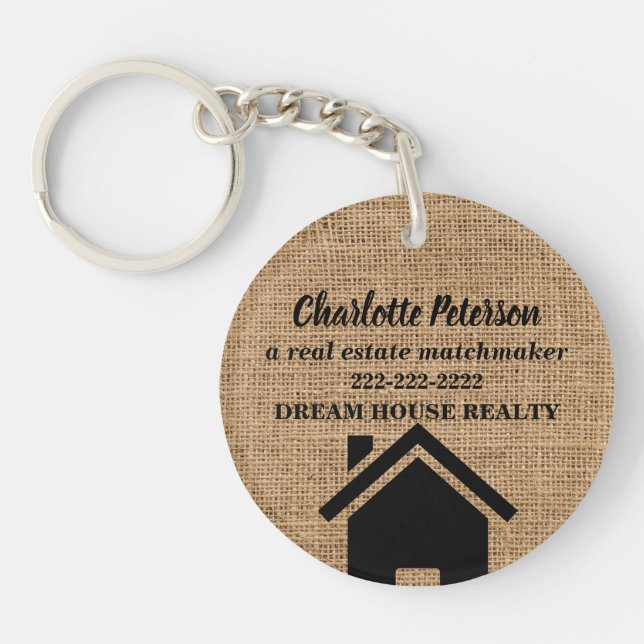 Funny Real Estate Agent Realtor Promotional Key Ring (Front)