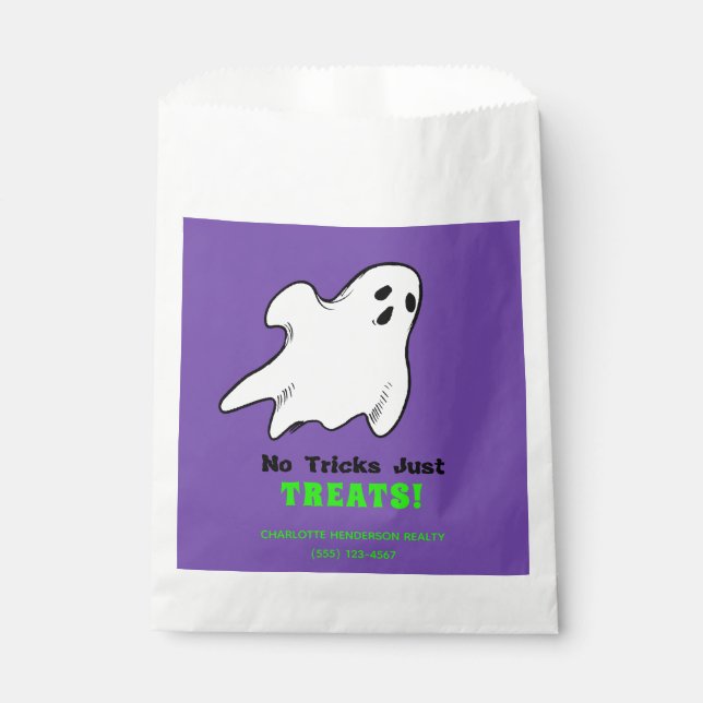 Funny Real Estate Ghost Halloween Treat Favour Bags (Front)