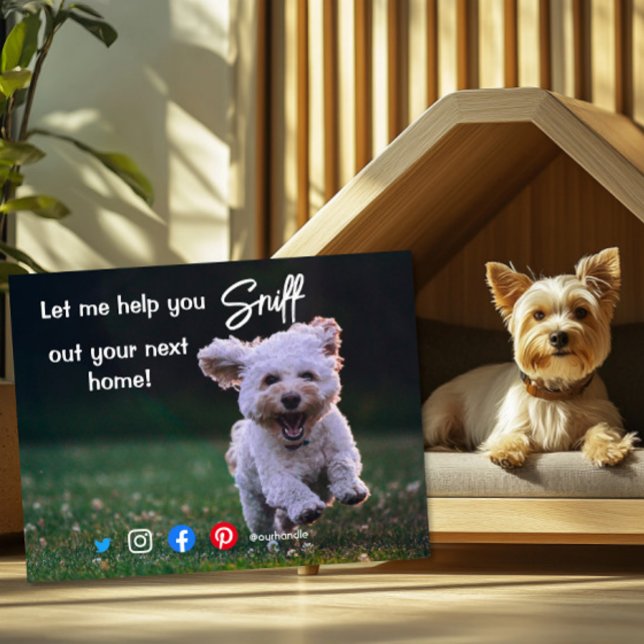 funny real estate sniff out your next home dog pos postcard (Creator Uploaded)