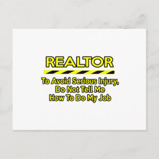 Funny Realtor .. Don't Tell Me Postcard