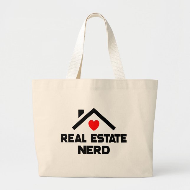 Funny Realtor Gift Real Estate Agent Broker Home Large Tote Bag (Front)
