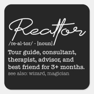 Funny Realtor Job Description Real Estate Humor Square Sticker