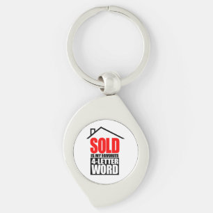 Funny Realtor SOLD Is My Favorite 4 Letter Word Key Ring