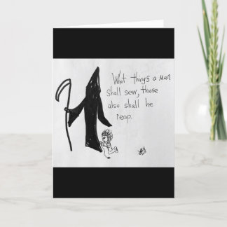Funny Reap What You Sew Grim Reaper Greeting Card