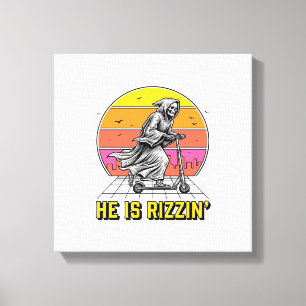 Funny Reaper Scooter Vintage Sunset Shirt Design_1 Canvas Print
