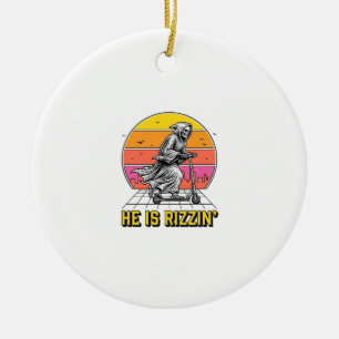 Funny Reaper Scooter Vintage Sunset Shirt Design_1 Ceramic Tree Decoration