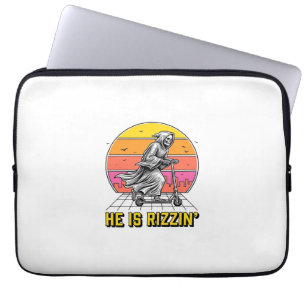 Funny Reaper Scooter Vintage Sunset Shirt Design_1 Laptop Sleeve