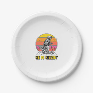 Funny Reaper Scooter Vintage Sunset Shirt Design_1 Paper Plate