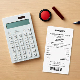 Funny, Receipt theme engagement party invitation