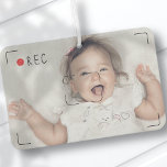 Funny Record Red Dot Custom Photo Car Air Freshener<br><div class="desc">Design is composed of a recorder red dot. Add a custom photo.

Available here:
http://www.zazzle.com/store/selectpartysupplies</div>