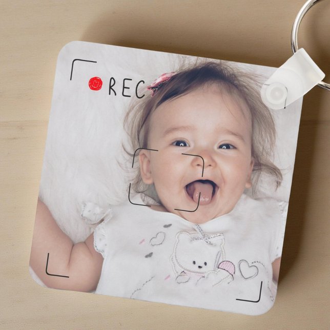 Funny Record Red Dot Custom Photo Key Ring (Creator Uploaded)