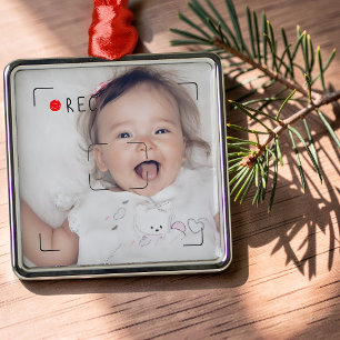 Funny Record Red Dot Custom Photo Metal Tree Decoration