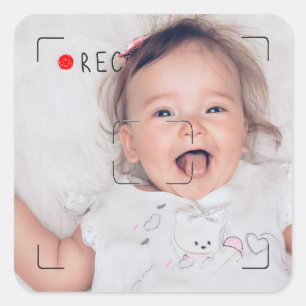 Funny Record Red Dot Custom Photo Square Sticker