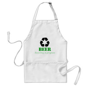 Funny recycling apron with beer saying