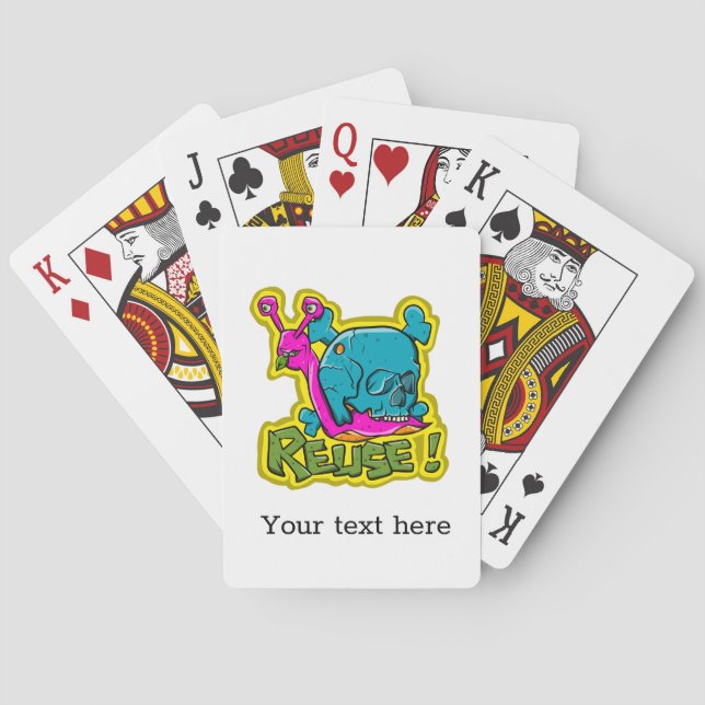 Funny recycling Cartoon Playing Cards (Back)