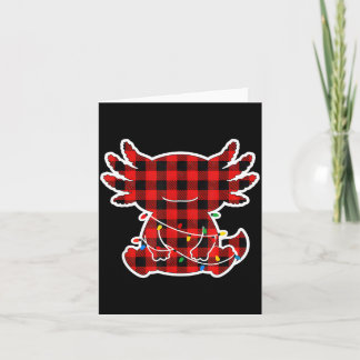 Funny Red And Black Buffalo Plaid Axolotl Christma Card