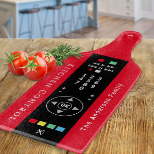 Funny Red and Black TV Remote Kitchen Control Cutting Board