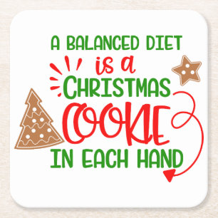 Funny Red and Green Christmas Cookie Coasters