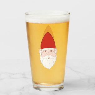 Funny Red Angry Gnome Glass